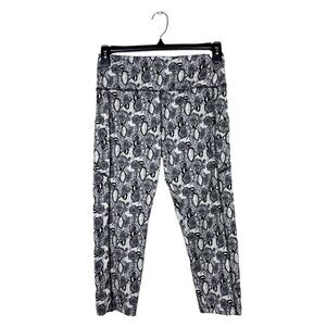 Cali Active Snakeskin Animal Print Cropped Leggings Activewear Yoga Size M